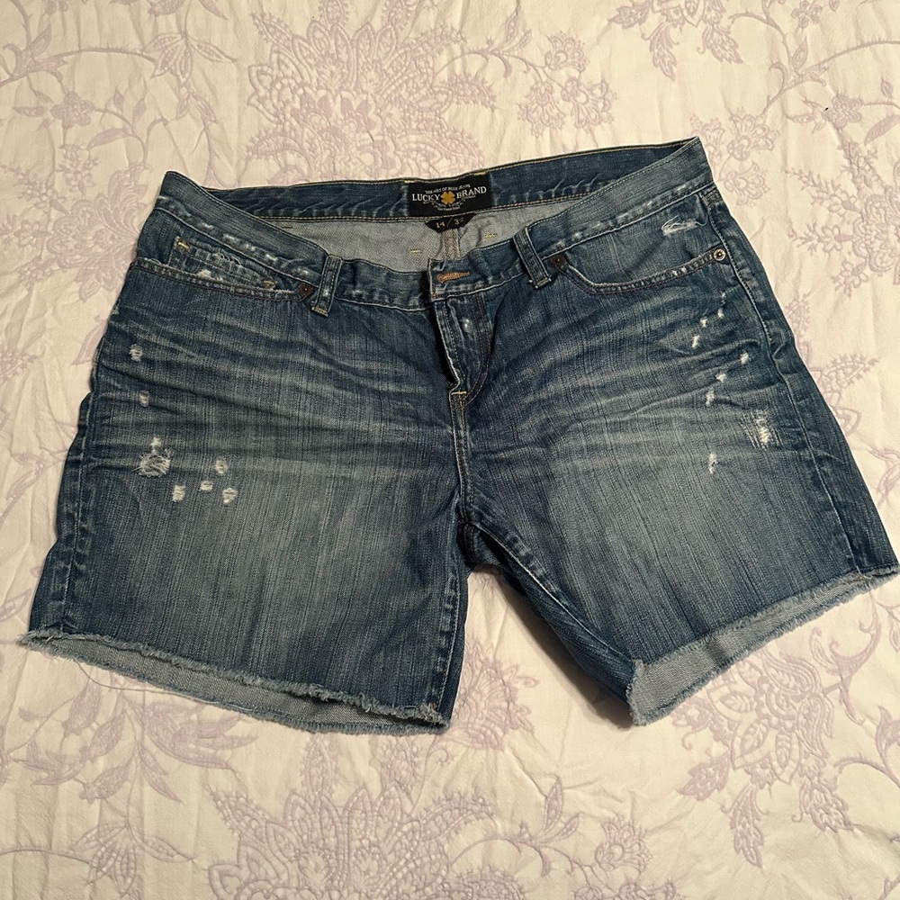 Lucky Brand Women's Distressed Blue Jean Shorts